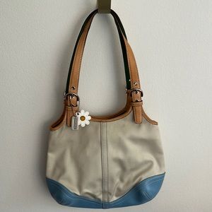 Vintage Coach Leather & Canvas Purse L3J-4430